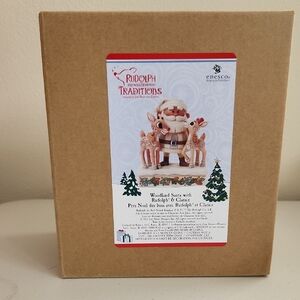 Enesco Rudolph Traditions Woodland Santa with Reindeer